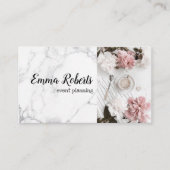 Romantic Roze oude Roos Rustic Business Card Visitekaartje (Voorkant)
