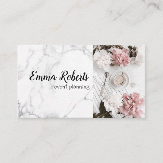 Romantic Roze oude Roos Rustic Business Card Visitekaartje (Voorkant)