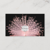 Romantic  roze pacock op zwarte aangepaste Logo Visitekaartje (Voorkant)