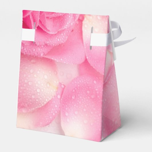 Romantic Roze Pedals voor Vor Box Bedankdoosjes (Achterkant)