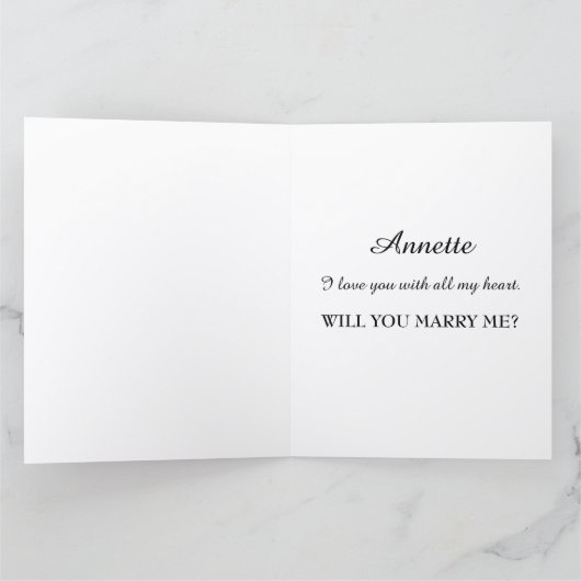 Romantic Roze Persoonlijk huwelijksvoorstel Kaart (Binnen)