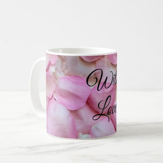 Romantic Roze Petals Koffiemok (Voorkant links)