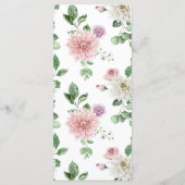 Romantic Roze & Purple Flowers Weddenemenu Menu (Achterkant)