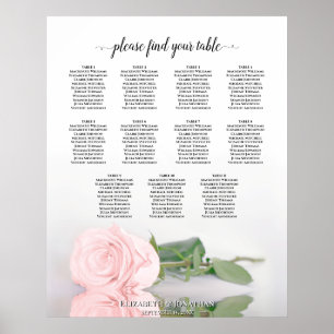 Romantic Roze Roos 11 Tafel - Weddenschappen Poster