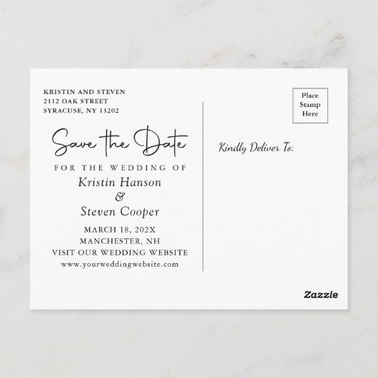 Romantic Roze Rose Gold 2 Foto bewaart datum Briefkaart (Achterkant)