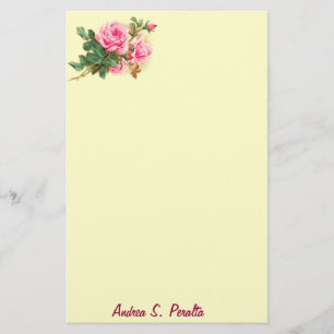 Romantic Roze Roses gepersonaliseerd Briefpapier