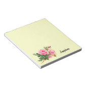 Romantic Roze Roses gepersonaliseerd Notitieblok (Schuin)