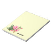 Romantic Roze Roses gepersonaliseerd Notitieblok (Linkerzijde)