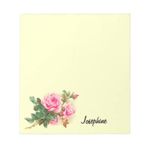 Romantic Roze Roses gepersonaliseerd Notitieblok