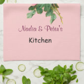 Romantic Roze Roses gepersonaliseerd Theedoek (Gevouwen)