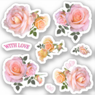 Romantic Roze Roses Sticker
