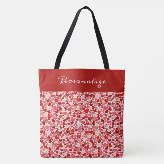 Romantic roze roze ontwerp op maat tote bag (Voorkant)
