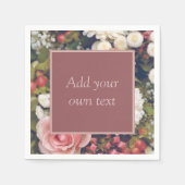 Romantic roze rozen aangepaste tekstventilator Bou Servet (Voorkant)