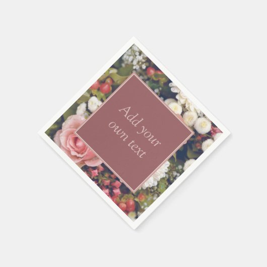 Romantic roze rozen aangepaste tekstventilator Bou Servet (Hoek)