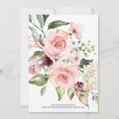 Romantic roze rozen (Style 2) Uitnodiging tot wedd (Achterkant)