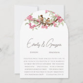 Romantic Roze  Tortelduifjes Kaart (Voorkant)