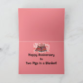 Romantic Roze Varkens Jubileum personaliseren Kaart (Binnen)