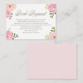 Romantic Roze Waterverf Flowers Book Request Kaart (Voorkant / Achterkant)