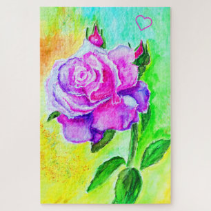 Romantic Roze - Waterverf Legpuzzel