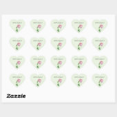 Romantic Roze Waterverf Roos Bud Hart Sticker (Vel)