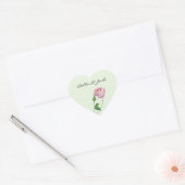 Romantic Roze Waterverf Roos Bud Hart Sticker (Envelop)