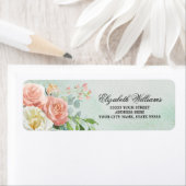 Romantic Rozen Waterverf Wedding Return Address Etiket (Insitu)