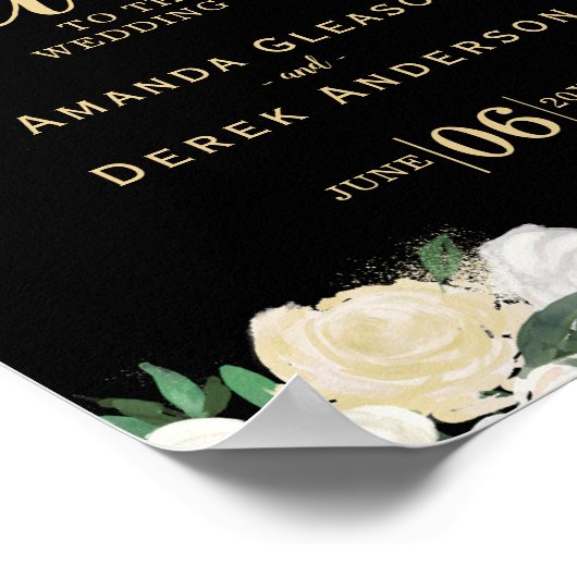 Romantic Rozen Wedding Theme Welkomstteken 8x10 Poster (Hoek)