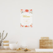 Romantic Rozen Wedding Welcome Sign (13x19) Poster (Keuken)