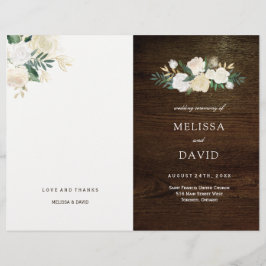 Romantic Rozen Woodland Wedding Programs