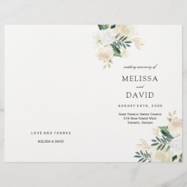 Romantic Rozen Woodland Wedding Programs