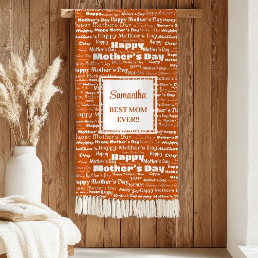 Romantic Rust Typography Mother’s Day Gift for Mom Sherpa Deken