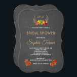 Romantic Rustic Antlers Herfst Vrijgezellenfeest Kaart<br><div class="desc">Een Rustic Boho Decor-ontwerp,  met hertengeweien die zijn gekapt met herfst-bladeren op een achtergrond van het karton. Gebruik het gereedschap Aanpassen om uw gegevens toe te voegen. Voor meer trouwkantoorbenodigdheden,  alsjeblieft,  Rustic Embellish Antlers All Seasons Events collectie. Hulp nodig? Klik op Deze ontwerper hieronder vragen.</div>