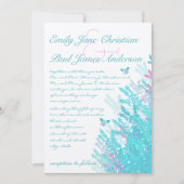 Romantic Rustic Aqau Pink Wildflower Bee Kaart (Voorkant)