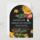 Romantic Rustic Heirloom Rozen op zwart Kaart (Voorkant)