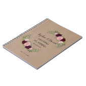 Romantic, Rustic Marsala Floral Wedding Planner Notitieboek (Linkerzijde)