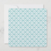 Romantic Rustic Mint Peacock Damask Wedding Kaart (Achterkant)