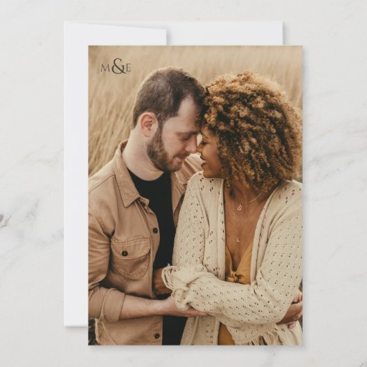 Romantic Rustic Photo Wedding Kaart (Achterkant)