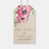 Romantic Rustic Pink & White Ranunculus Cadeaulabel (Achterkant)