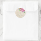 Romantic Rustic Pink & White Ranunculus Ronde Sticker (Tas)