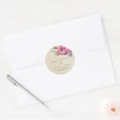 Romantic Rustic Pink & White Ranunculus Ronde Sticker (Envelop)