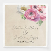 Romantic Rustic Pink & White Ranunculus