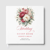 Romantic Rustic Red Blush Wedding Guest Book Gastenboek (Voorkant)