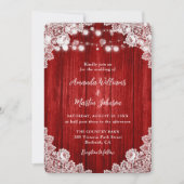 Romantic Rustic Red Wood Lace Weddenschap Kaart (Voorkant)