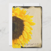 Romantic Rustic Sunflower Wedding Uitnodiging (Achterkant)