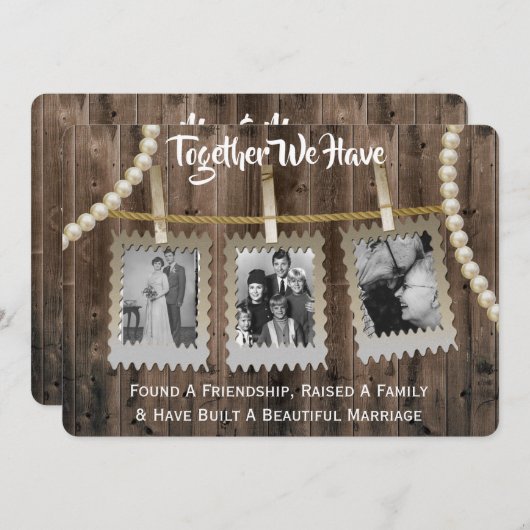 Romantic & Rustic Vow Renewal met foto's Kaart (Voorkant / Achterkant)