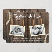 Romantic & Rustic Vow Renewal Two Photo Invitation Kaart (Voorkant / Achterkant)