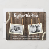 Romantic & Rustic Vow Renewal Two Photo Invitation Kaart (Voorkant)