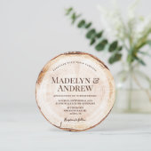 Romantic Rustic Wedding Wood Tree Bark Kaart (Staand voorkant)