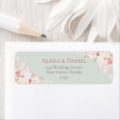 Romantic Sage Green and Pink Floral Address Label (Insitu)