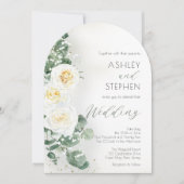 Romantic Sage Green Arch Wedding Invitation Kaart (Voorkant)